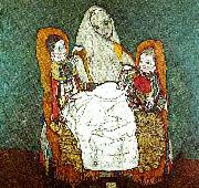 kvinna med tva barn Egon Schiele